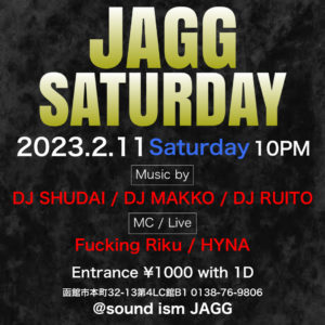 JAGG SATURDAY @ sound ism JAGG